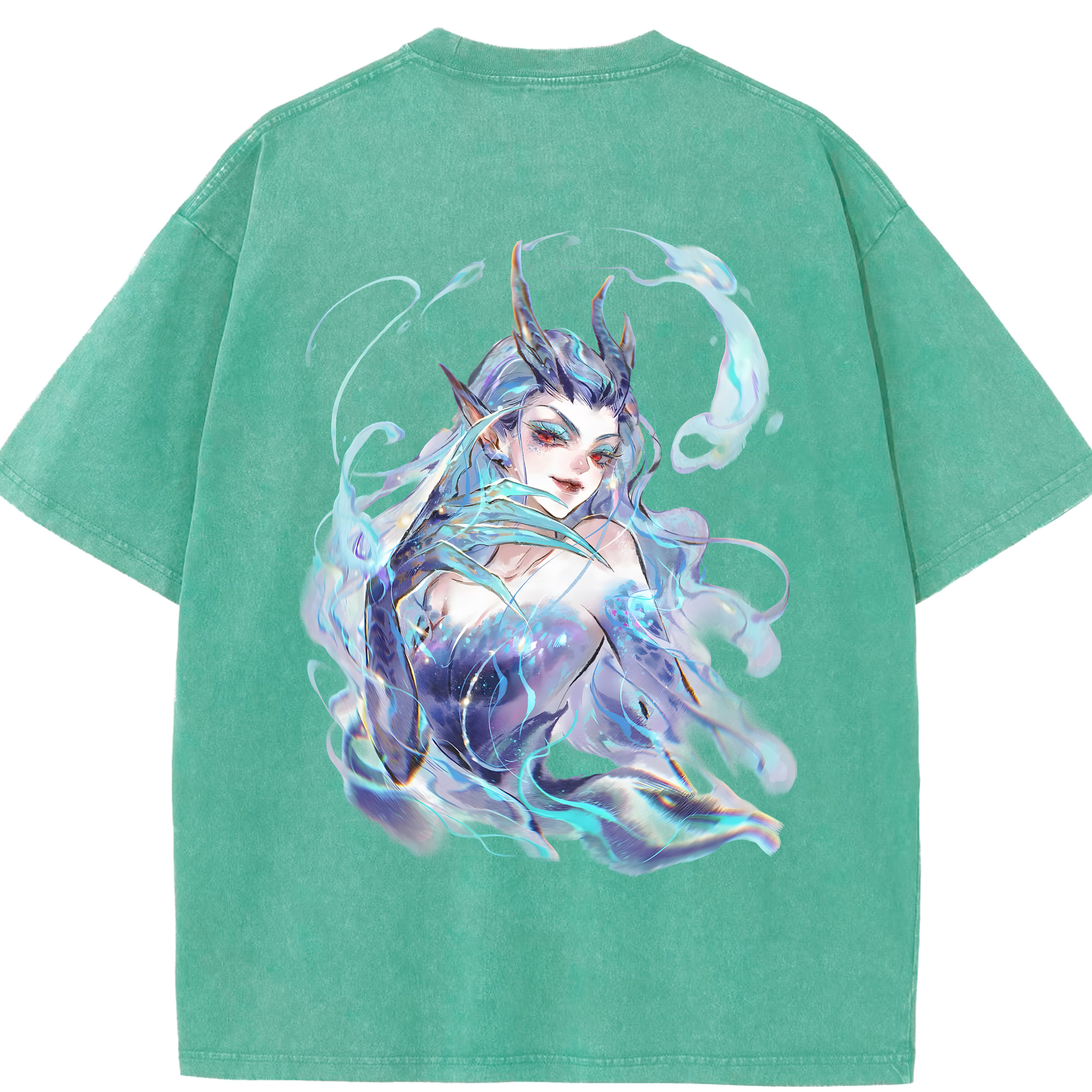 （画像用） Ne Zha 2 ナタ 魔童の大暴れ 綿100% ヴィンテージ風 半袖Tシャツ（背面プリント）